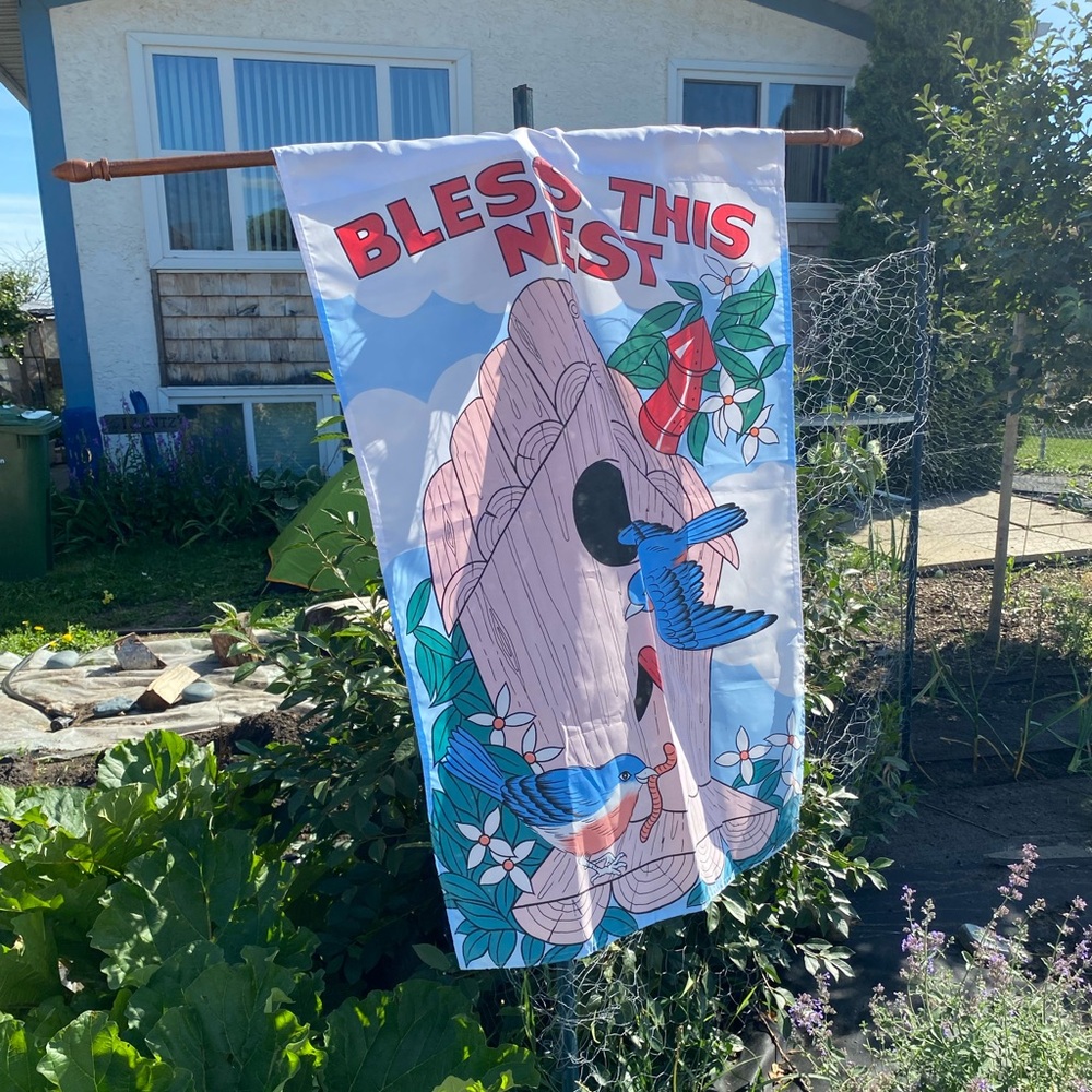 Bless This Nest Garden Flag